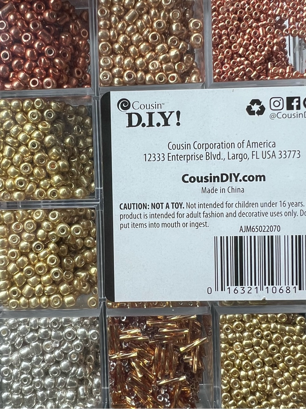 Glass Seed Bead Assortment - Metallic Mix - Picture 3 of 3